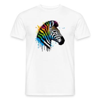 Zèbre - T-shirt homme - blanc - Devant - AI Model Male 178 dark (178cm)
