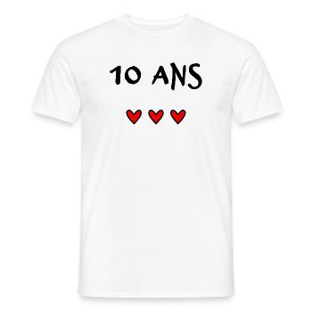 10. 10 JAHRE. 10. JAHRESTAG. 10-JÄHRIGES JUBILÄUM. - Männer T-Shirt - Weiß - Vorne - AI Model Male 178 dark (178cm)