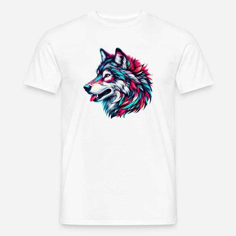 Wolf - Männer T-Shirt - Weiß