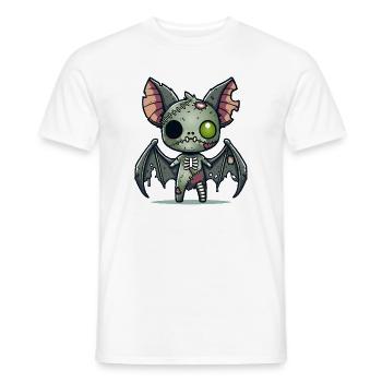 Creepy Zombie Bat for Halloween Fun - Men's T-Shirt - white - Front - AI Model Male 178 dark (178cm)