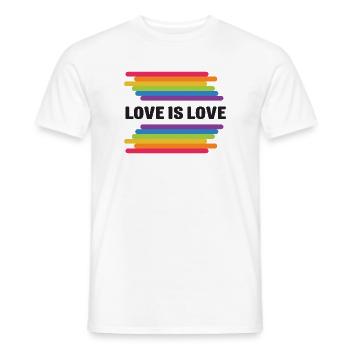 LGBT Pride Monat - Liebe ist Liebe - Männer T-Shirt - Weiß - Vorne - AI Model Male 178 dark (178cm)