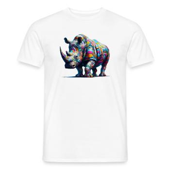Rhinoceros - Men's T-Shirt - white - Front - AI Model Male 178 dark (178cm)