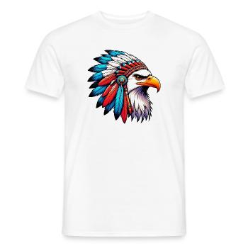 Aigle amérindien Peau rouge américaine - T-shirt homme - blanc - Devant - AI Model Male 178 dark (178cm)