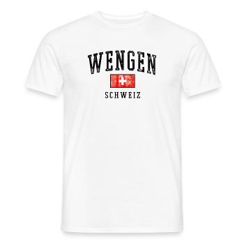 Wengen Schweiz Emblem - Männer T-Shirt - Weiß - Vorne - AI Model Male 178 dark (178cm)
