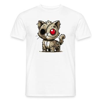 chat kawaii zombie effrayant pour s’amuser à Halloween - T-shirt homme - blanc - Devant - AI Model Male 178 dark (178cm)
