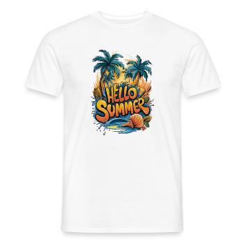 Summer Tropical Vibe Print - Men's T-Shirt - white - Front - AI Model Male 178 dark (178cm)