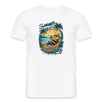 Summer Beehive Relax - Men's T-Shirt - white - Front - AI Model Male 178 dark (178cm)