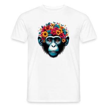 Singe - T-shirt homme - blanc - Devant - AI Model Male 178 dark (178cm)