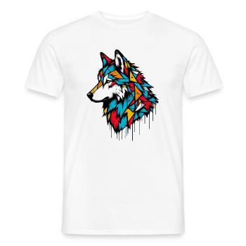 Wolf - Men's T-Shirt - white - Front - AI Model Male 178 dark (178cm)