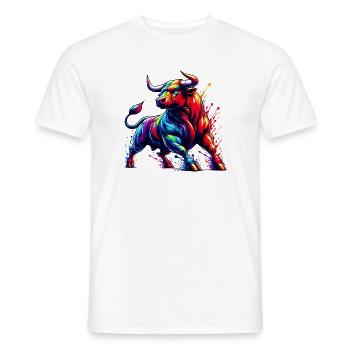 Stier - Männer T-Shirt - Weiß - Vorne - AI Model Male 178 dark (178cm)