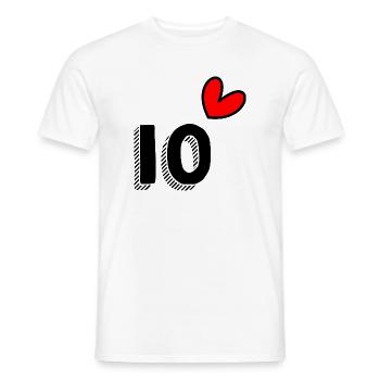10. 10 YEARS. 10th ANNIVERSARY. 10 YEAR ANNIVERSARY. - Men's T-Shirt - white - Front - AI Model Male 178 dark (178cm)