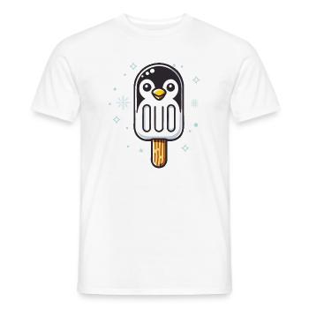 Motif de glace pingouin mignon pour l’été - T-shirt homme - blanc - Devant - AI Model Male 178 dark (178cm)