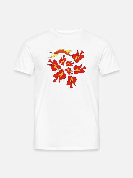 Klatschmohn geometrisch ornamental abstrakt - Männer T-Shirt - Weiß