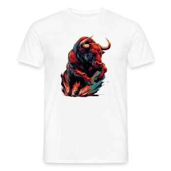 Stier - Männer T-Shirt - Weiß - Vorne - AI Model Male 178 dark (178cm)