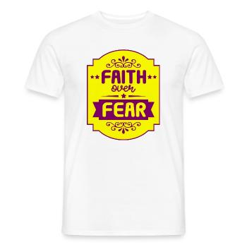 Religion Texte de motivation La foi sur la peur T-Shirt - T-shirt homme - blanc - Devant - AI Model Male 178 dark (178cm)