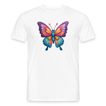 Papillon de dessin animé coloré mignon - T-shirt homme - blanc - Devant - AI Model Male 178 dark (178cm)