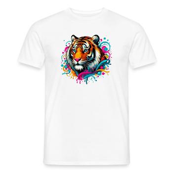 Tigre - T-shirt homme - blanc - Devant - AI Model Male 178 dark (178cm)