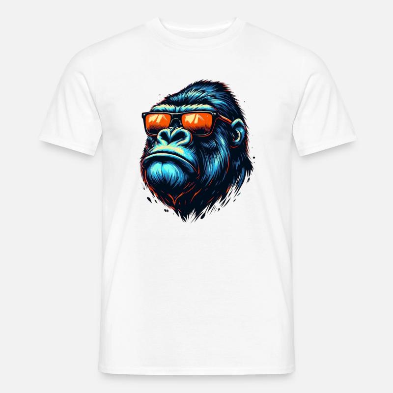 Gorillas mit Sonnenbrille - Männer T-Shirt - Weiß