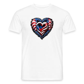 Le cœur - T-shirt homme - blanc - Devant - AI Model Male 178 dark (178cm)
