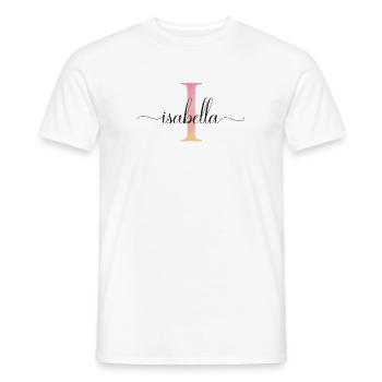 I | Monogram | Name | Isabella |Watercolor - Men's T-Shirt - white - Front - AI Model Male 178 dark (178cm)