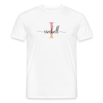 I | Monogram | Name | Isabell |Watercolor - Men's T-Shirt - white - Front - AI Model Male 178 dark (178cm)