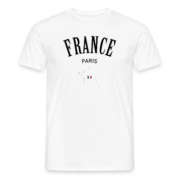 Contour de la France avec drapeau tricolore - T-shirt homme - blanc - Devant - AI Model Male 178 dark (178cm)