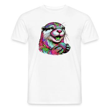 Otter - Männer T-Shirt - Weiß - Vorne - AI Model Male 178 dark (178cm)