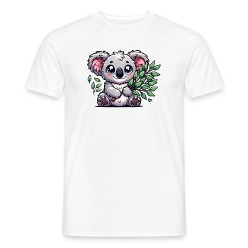 Der niedliche Koala mit einem Eukalyptus Strauß - Männer T-Shirt - Weiß - Vorne - AI Model Male 178 dark (178cm)
