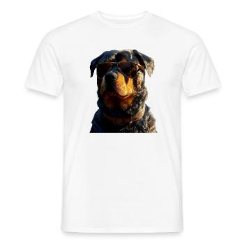 Rottweiler Dogs Love Proud Rottweiler Lovers - Men's T-Shirt - white - Front - AI Model Male 178 dark (178cm)