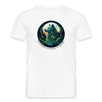 Wolf im Wald - Männer T-Shirt - Weiß - Vorne - AI Model Male 178 dark (178cm)