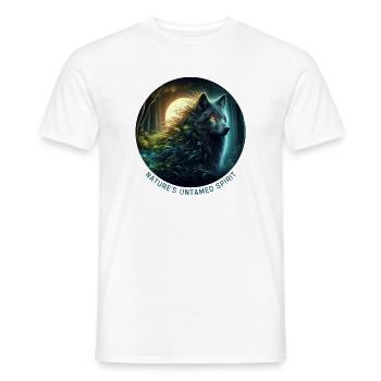 Le Loup dans la Forêt de la Nuit - T-shirt homme - blanc - Devant - AI Model Male 178 dark (178cm)