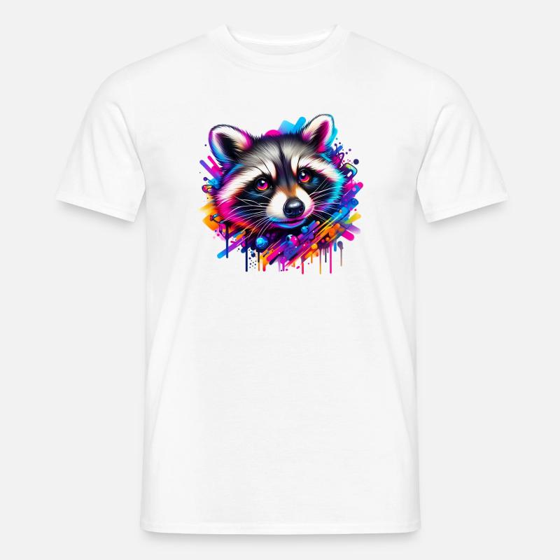 Waschbär - Männer T-Shirt - Weiß