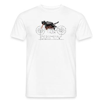 Motorcycle Custom Biker Drawing Moto Symbol Logo - Men's T-Shirt - white - Front - AI Model Male 178 dark (178cm)