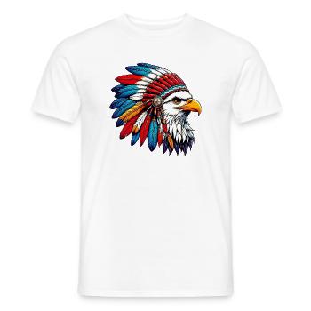 Indianer Adler Amerikanische Rothaut - Männer T-Shirt - Weiß - Vorne - AI Model Male 178 dark (178cm)