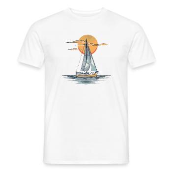 Sailboat Sketch - Men's T-Shirt - white - Front - AI Model Male 178 dark (178cm)