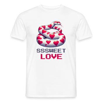 Snake, sweet love - Men's T-Shirt - white - Front - AI Model Male 178 dark (178cm)