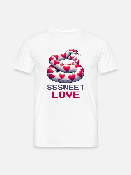 Snake, sweet love - Men's T-Shirt - white
