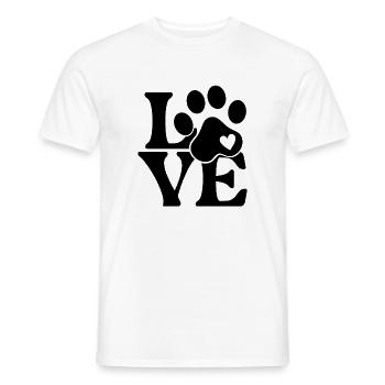Love for Dogs Paw Print - Men's T-Shirt - white - Front - AI Model Male 178 dark (178cm)