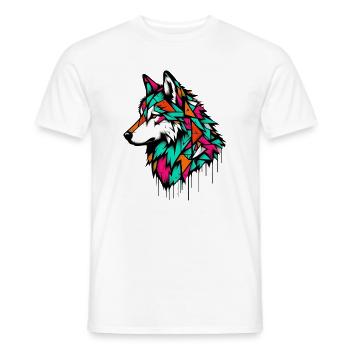 Wolf - Men's T-Shirt - white - Front - AI Model Male 178 dark (178cm)
