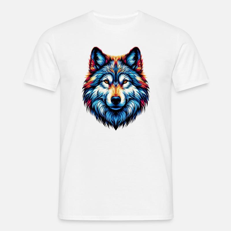 Wolf - Männer T-Shirt - Weiß