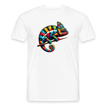 Caméléon arlequin - T-shirt homme - blanc - Devant - AI Model Male 178 dark (178cm)