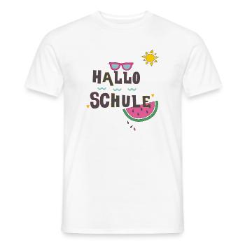 Hello school, school enrollment - Men's T-Shirt - white - Front - AI Model Male 178 dark (178cm)