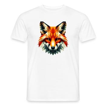 Polygonal Fox - Men's T-Shirt - white - Front - AI Model Male 178 dark (178cm)
