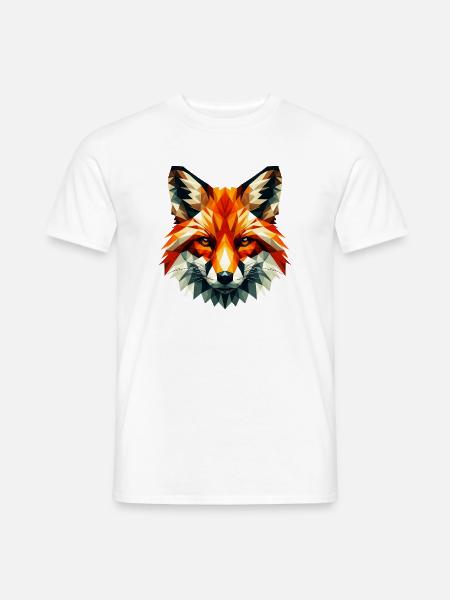 Polygonal Fox - Men's T-Shirt - white
