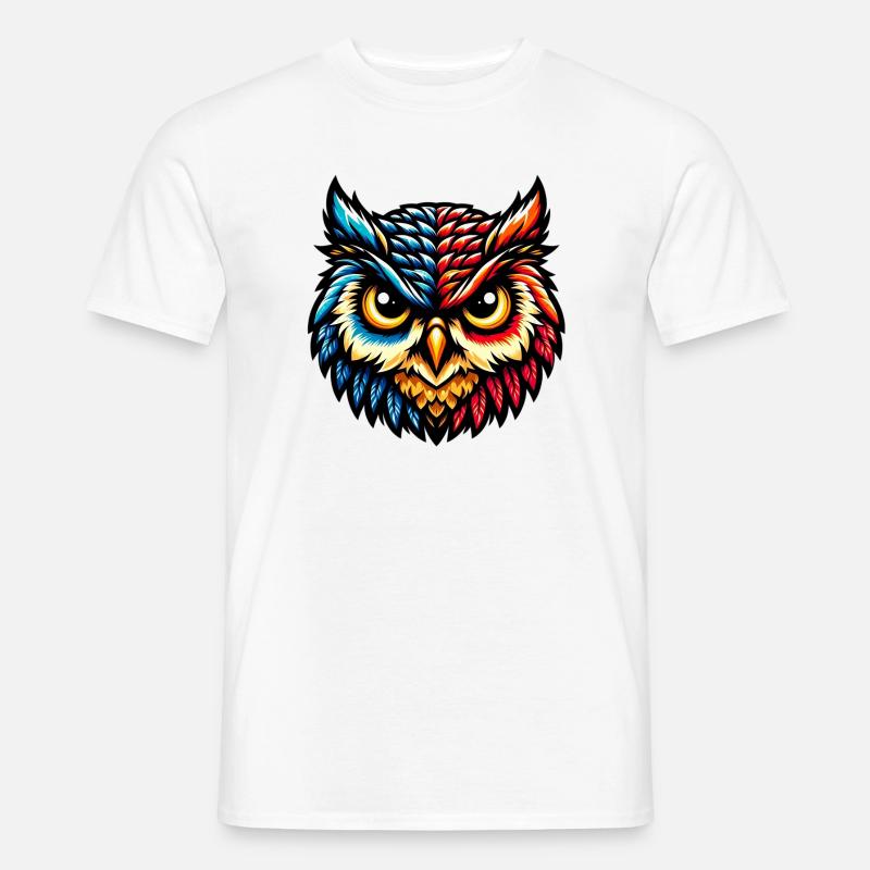 Eule - Männer T-Shirt - Weiß