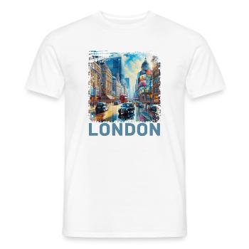 Londres - T-shirt homme - blanc - Devant - AI Model Male 178 dark (178cm)