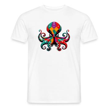 Pieuvre arlequin - T-shirt homme - blanc - Devant - AI Model Male 178 dark (178cm)
