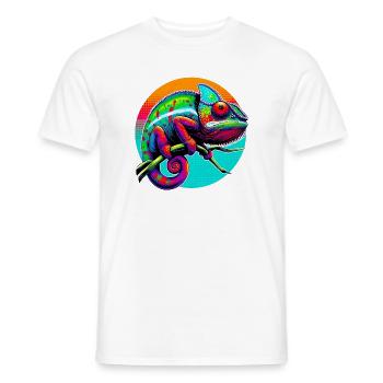 Chamäleon - Männer T-Shirt - Weiß - Vorne - AI Model Male 178 dark (178cm)