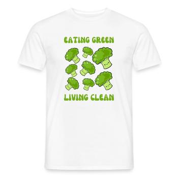 Vegetarian, eating green, living clean - Men's T-Shirt - white - Front - AI Model Male 178 dark (178cm)