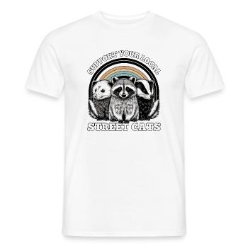 SOUTENEZ VOS CHATS DES RUES LOCAUX - T-shirt homme - blanc - Devant - AI Model Male 178 dark (178cm)